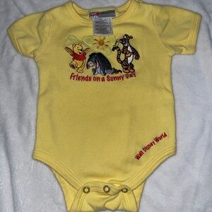 Disney Yellow Bodysuit with Winnie the Pooh and Friends